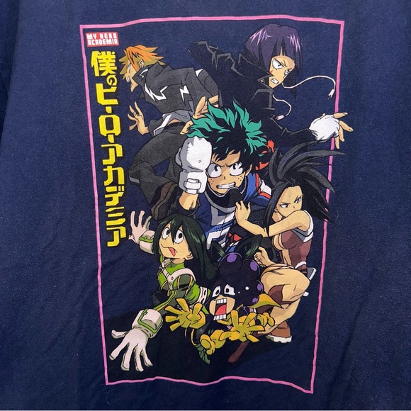 MHA My Hero Academia Funimation Characters Licensed Adult T-Shirt Size XL Blue - Picture 3 of 5